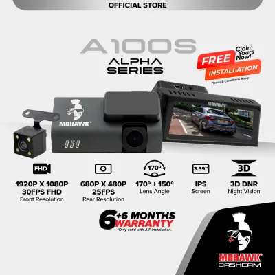 Mohawk Dashcam A100s Car Recorder Dual Channel Dash Cam 1080P Full HD