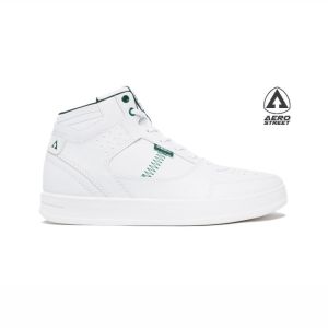 Aerostreet 37-44 Hoops High 2.0 Putih Putih Hijau Tua