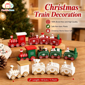 CuddleCove Christmas Train Decoration Santa Mini Train Ornament For Table Tree Home Holiday Party Gift