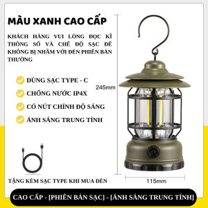 Đèn Bão Cắm Trại Tích Điện Siêu Sáng Đèn Bão Măng Xông Tích Điện Cao Cấp Cắm Trại Picnic Dã Ngoại Vuadienmay