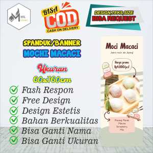 Spanduk Banner Size 60x160cm MOCHI MACACI Free Custom Design Dan Ukuran