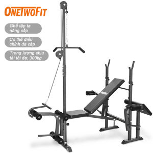 OneTwoFit Ghế tập tạ nâng cấp Có thể điều chỉnh đa cấp Trọng lượng chịu tải tối đa 300kg Gấp di động