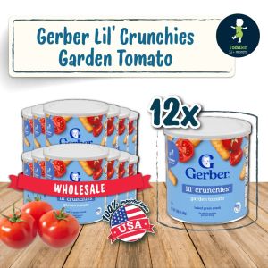12 X Gerber Lil Crunchies Garden Tomato 42G Canister