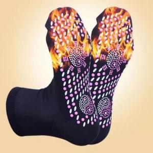 1Pair Self Heating Warm Cotton Socks Foot Relaxation Massage Socks Autumn and Winter Cold Proof Mid Calf Socks Outdoor Cold Proof Socks