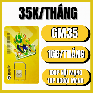 (FREE 1 THÁNG) Sim 4G GMobile GM35 Miễn Phí Truy Cập 1GB Mỗi Tháng Nghe gọi 2 Chiều Thả Ga Với 100 Phút Gọi Chỉ Với 35k | FREESHIP - CHƯA KÍCH HOẠT