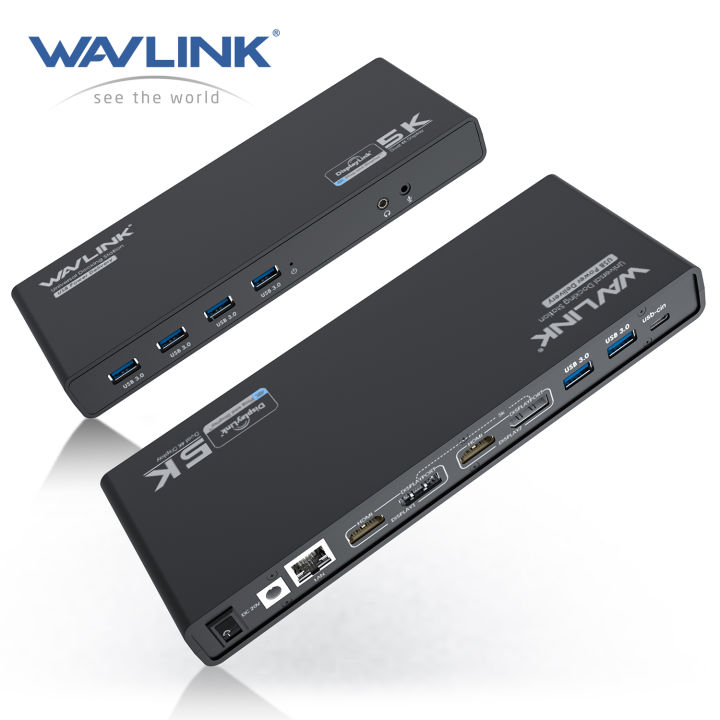 WAVLINK USB-C Dual 4K Docking Station With 65W Charging - 2 DisplayPort/HDMI, 5 USB Ports, Gigabit Ethernet For Laptop