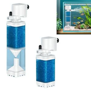 INTOONE Removable Filter Fish Tank Submersible Filter Water Purification Anti Backflow Aquarium Filter Pump Oxygen Aerator Mute Operation Submersible Air Pump Aquarium Use