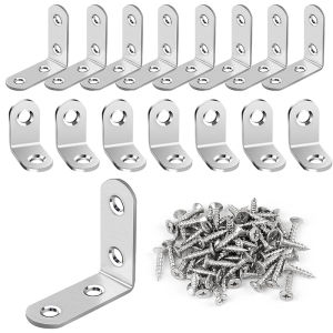 20 Sets L-Shaped Corner Brackets / Right Angle Corner Fixing Brace / Stainless Steel Joint Bracket Fastener