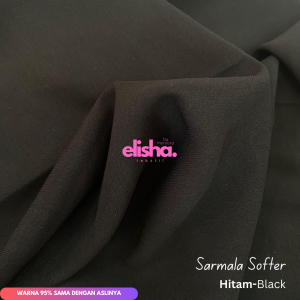 Per50cm Kain Warna Hitam Polos Elegen Kain Abaya Umroh Haji Elegen