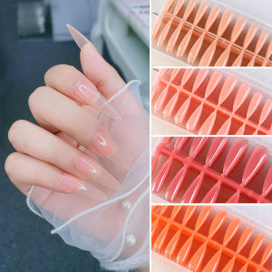 PINPAI 240PCS Pink Series Stiletto Fake Nails Full Cover Nail Art False Tips Super Long Artificial Fake Nails Tips DIY Manicure Tools