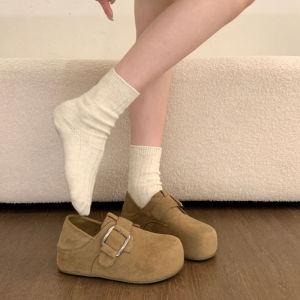 Free Shipping Small Size Height-Increasing Fully Enclosed Thick-Soled 2026 New Spring Collection Slip-On Loafers Versatile Single Shoes For Women