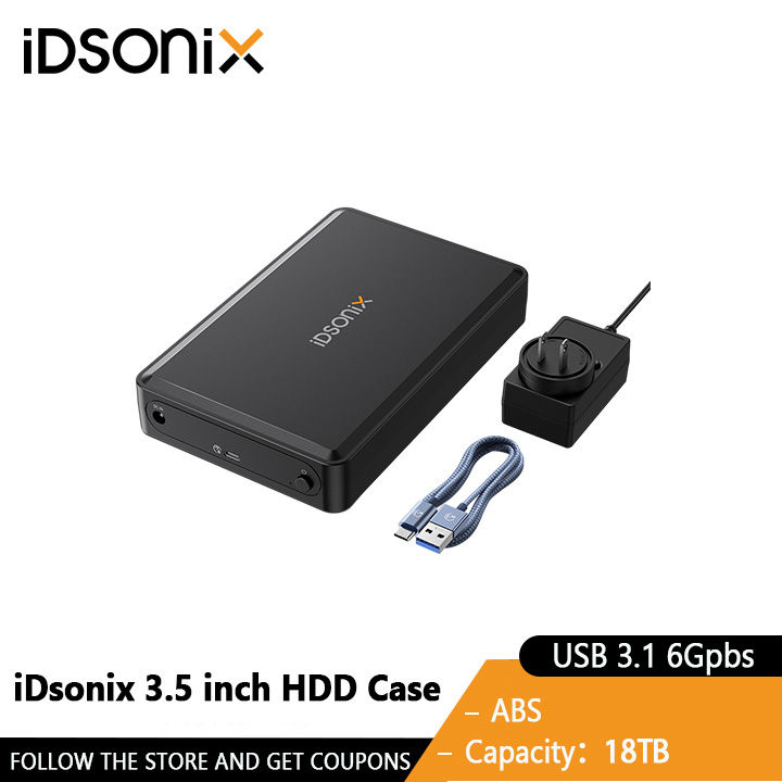 iDsonix 3.5 inch HDD Case SATA SSD Hard Drive Enclosure with