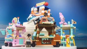 Blok Binaan Street Food Cart Building Blocks DIY Creative Food Stall Model Toy Brick Gift Fun Educational Kids