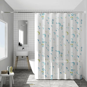 【12H Ship Local Delivery】180x180cm Tirai Mandi Kalis Air Bilik Mandi Bathroom Waterproof Shower Curtain Black White Gray Blue Beige Brown Purple Green Orange Pink Red Plaid Striped Flower Leaf PEVA Waterproof Shower Curtain With 12 Hooks
