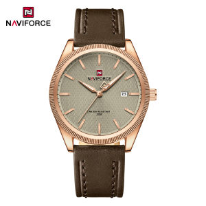 NAVIFORCE Original Mens Business Watch Quartz Movement Calendar Luminous Pointer Leather Strap 30m Waterproof Mens Fashion Casual Watch NF9276L