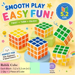 FULL Size Magic Cube l Speed Cube Puzzle Brain Teaser Children Birthday Goodie Bag Fillers l Carnival Game Match