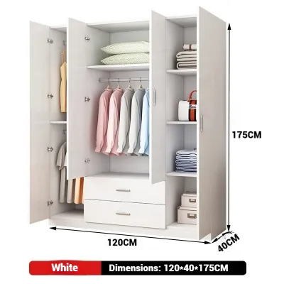 STON Wardrobe Bedroom Cupboard Multi-Layers Drawers Modern Wooden Clothing Storage Cabinet Economy Almari Baju 带抽屉大衣柜