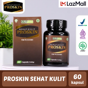 PROSKIN Kapsul Binahong Obat Gatal Kulit Jamur Panu Hapuran Kadas Kurap Eksim Kutu Air Psoriasis Alergi Gatel Selangkangan Ketiak Menghitam Jamuran Pil Oles Suplemen Kesehatan untuk Menghilangkan Gatal Gatal