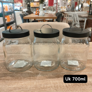 Toples Kaca Kedap Udara Makanan Kue Kering Serbaguna Dengan Handle Kapasitas 700ml WMO IF7588