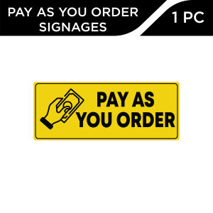 Dsign Pay as You Order 10 x 4 Inches | Sticker Signage | Waterproof.