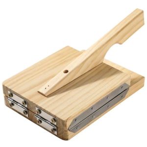 HJKL Hướng dẫn sử dụng Máy ép bánh tortilla hình vuông bằng gỗ Không dính Gioăng thép không gỉ Máy ép da bánh bao Hộ gia đình Tay cầm công thái học Máy ép bột Bánh ngọt