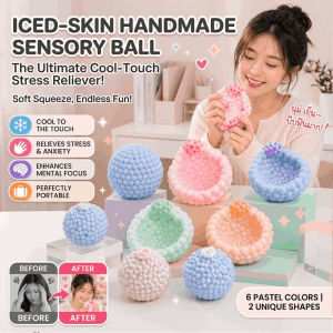 ✨Ice Skin Squishy Noise Ball Soft Slow Rising Squishy Stress Relief Toy Squeeze Fidget Sensory Toy Autism ADHD Focus Toy for Adults Gift