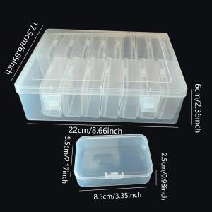 17 Compartment Storage Box- 1 Large Box And 16 Small Boxes Transparent Stackable Plastic Organizer with Lid for Jewelry Crafts