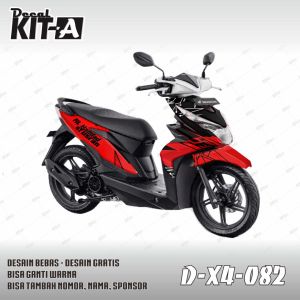 Decal Stiker Motor New Beat Street MOTIF STREET RACING MERAH HITAM D-X4-082 X4-133 X4-136
