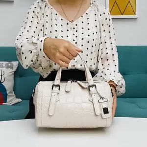Crocodile Pattern 2026 New small crossbody pillow bag genuine leather handbag for women popular genuine leather womens bag Boston bag