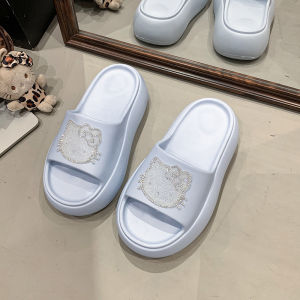 New Sanrio Hello Kitty 2025 Women Slippers Casual Slippers Kawaii Shoes Anime Girls Non-Slip Sandals Cartoon 6Cm Thick Bottom