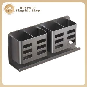 Hanging Aluminum Toothbrush Dispenser Wall Mount Bathroom Organizer with Anti-Slip Design