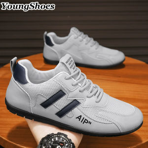 รองเท้ากีฬาผู้ชายแบบลำลอง วัสดุตาข่าย สวมใส่สบาย ระบายอากาศได้ดี ไม่เหม็นเท้า