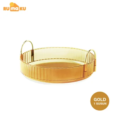 Rumaku Rak Makeup Putar 360 Derajat Rak Kosmetik Organizer Serbaguna Aesthetic untuk Skincare Parfum Rak Bumbu Dapur Multifungsi