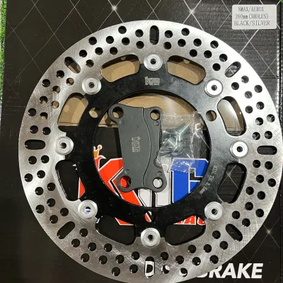 KING DRAG 260MM BIG BRAKE ROTOR DISC AEROX/NMAX FRONT 3HOLES WITH BRACKET