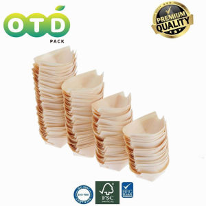 Disposable Wood Serving Boats - Natural Pinewood Take Out Trays: Perfect for Restaurants Caterers and Food Trucks2026