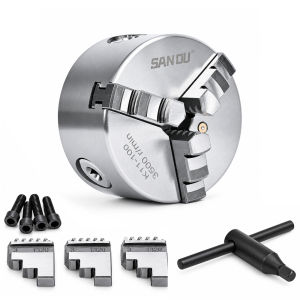 Mâm cặp cơ K11-160 3 chấu tự định tâm đường kính 160mm lắp máy tiện mini.