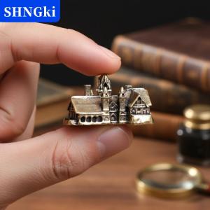 [COD] 🔥🔥🔥SHNGki Brass Ngôi nhà nhỏ thu nhỏ thiết lập lâu đài kiến trúc bức tượng nhỏ cho micro cảnh quan DIY Thủ công mỹ nghệ cổ tích vườn trang trí nội thất