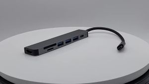 USB-C Hub 7-in-1 – 4K HDMI USB 3.0 Docking Station 87W PD Charging SD/TF Card Reader (Laptop/Tablet/Phone Compatible)