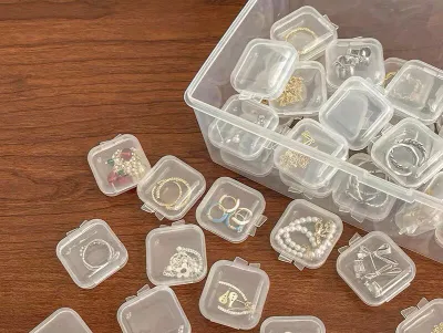 (3Pcs) Kotak Mini Plastik Tempat Perhiasan Barang Kecil Organizer Serbaguna