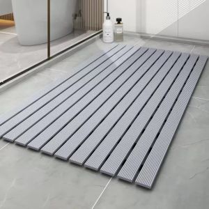 NAMSHEVA Hydrophobic Anti-Slip Mat PVC Rectangle Floor Mat Portable Non-Slip Easy Drying Mat Bathroom