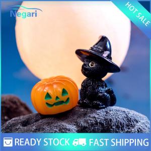 NG Motor✨ COD ✨ Car Mini Halloween Ornament Cartoon Witch Ghost Pumpkin Figurine Micro Landscape Dollhouse Model Car Interior Desktop Decoration