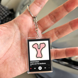 Gantungan Kunci Hologram Presisi Hitam Putih - Model A/B/C untuk Souvenir & Hadiah