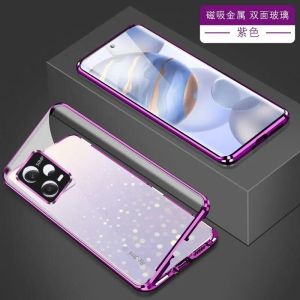 360 Full Case For Xiaomi Redmi Note 12 Pro Plus 5G Case Double Sided Adsorption Metal Tempering Glass Protection Cover