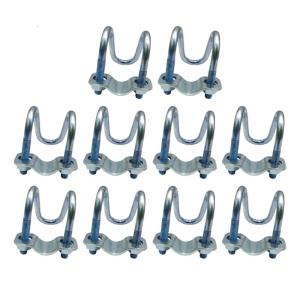 10Pcs Metal Steel Pipes Clip Doule Bolt Screw Crosses Tube Buckle Pipe Connector Clamps Easy to Install
