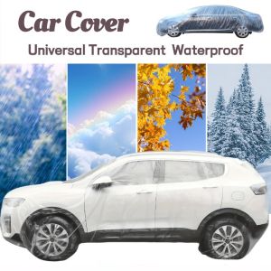 Universal Disposable Car Cover Transparent Suv Dustcover Waterproof Plastic Dustproof Car Protective Cover