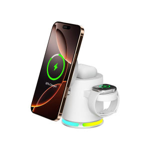 New Upgraded 4 in 1 Foldable 25W Qi2 4-in-1 Magnetic Wireless Fast Charging Dock With LED Light