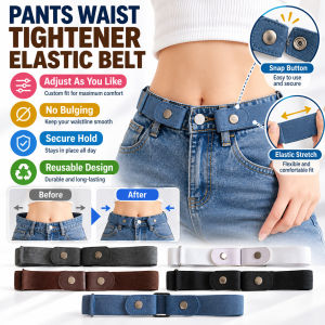 Seamless Invisible Elastic Belt Adjustable Waistband For Men And Women No Buckle Lazy Belt Elastic Waist Belt For Jeans