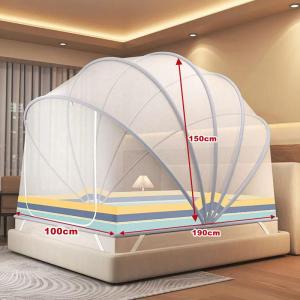 Foldable Mosquito Net Family Size Curtain Fully Enclosed Curtain Top Bed Zipper Mosquito Net Tent