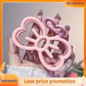 ✨QK shop✨ Korean Cute Bowknot Hair Clip Plastic Claw Clip Candy Color Crab Hair Clip For Girls Sweet Hair Claw Hair Accessories For Women