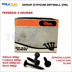 SEKRUP / SKRUP GYPSUM HITAM TAJAM 1"X6 OWL